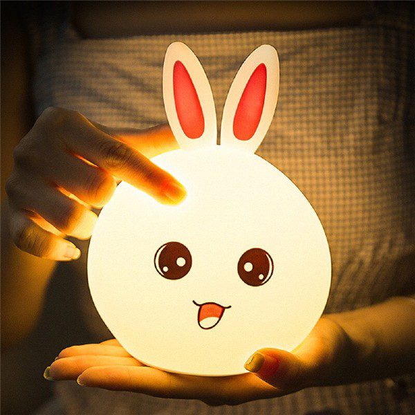 Luz presença coelho multicolorido sensor touch (5)
