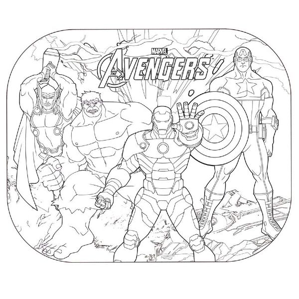Pack 2 Tapa Sol Lateral Avengers + Poster para Colorir (3)