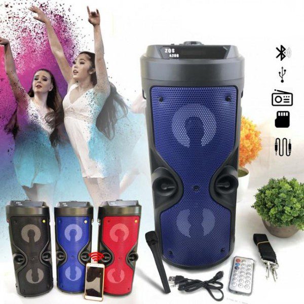 Coluna Bluetooth Portátil com Microfone para Karaoke (1)
