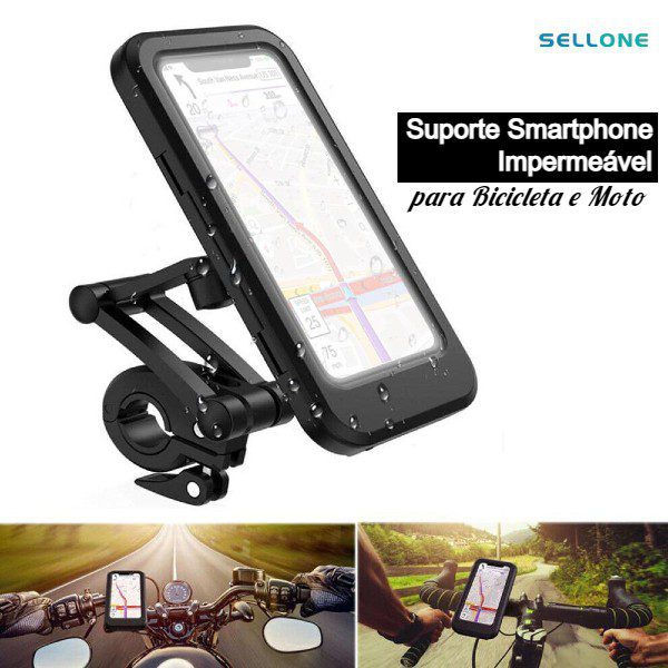 Suporte Smartphone Impermeável para Bicicleta e Moto