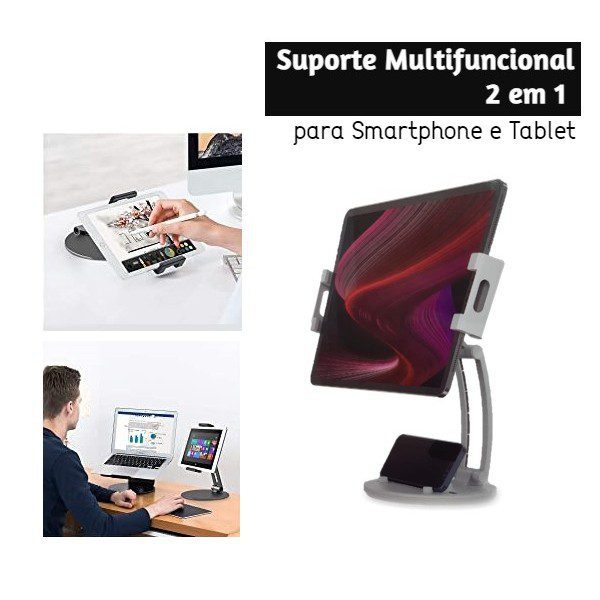 Suporte Multifuncional 2 em 1 para Smartphone e Tablet 4
