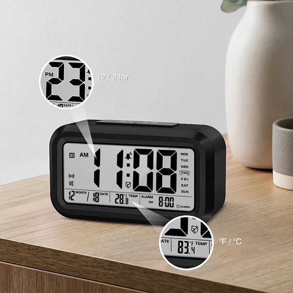 Relógio Despertador com Voz Tela Lcd e Temperatura (3)