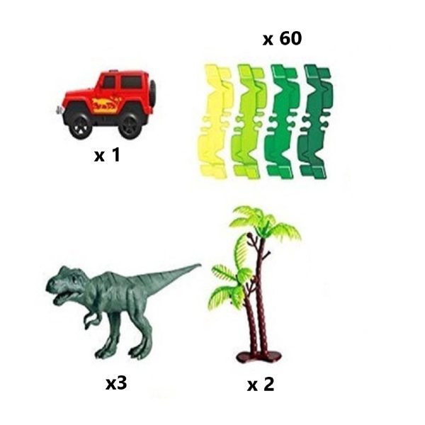Pista de Carrinho com Dinossauros 66 Peças (4)