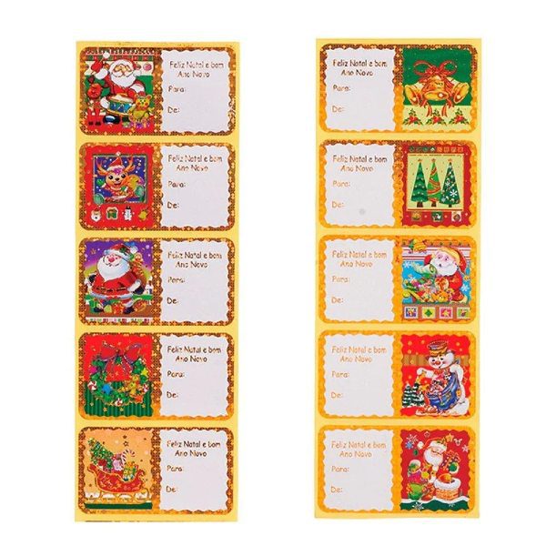 Pack 60 Etiquetas Sortidas Adesivas para Presente de Natal