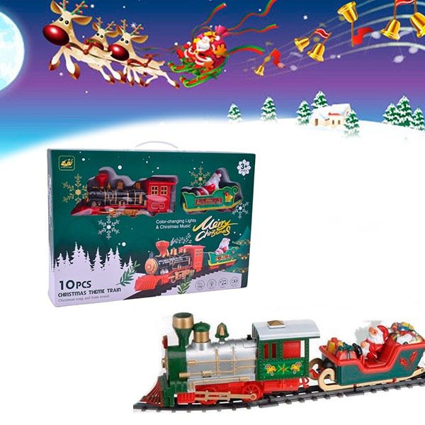 Comboio de Natal com Luzes E Música de Natal 10 Peças