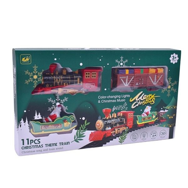 Comboio de Natal com Luzes E Música de Natal 11 Peças