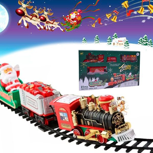 Comboio de Natal com Luzes E Música de Natal 21 Peças