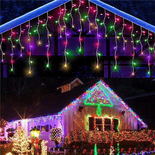 Luzes de Natal Cortina Transparente Led 320L Exterior