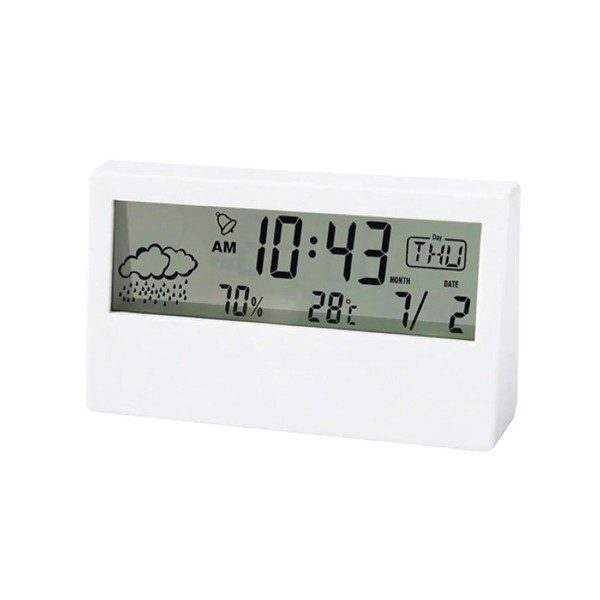 Relógio Digital LCD Multifuncional com Temperatura e Humidade 2