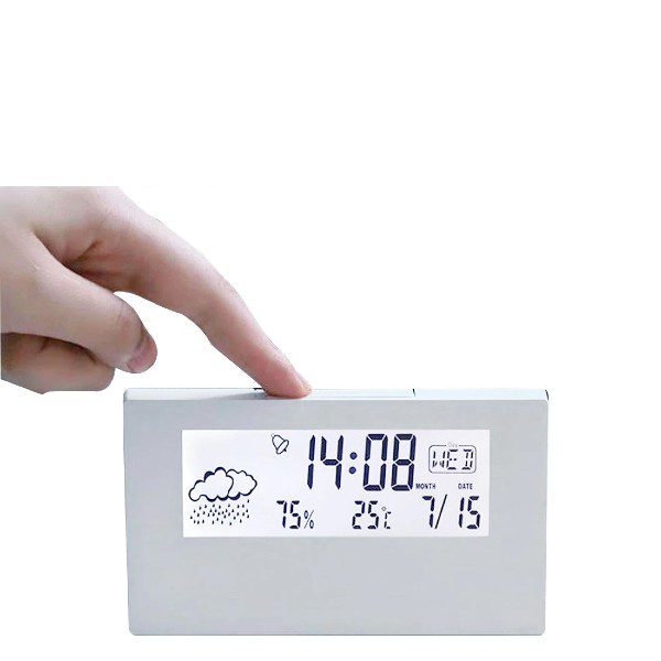 Relógio Digital LCD Multifuncional com Temperatura e Humidade 3