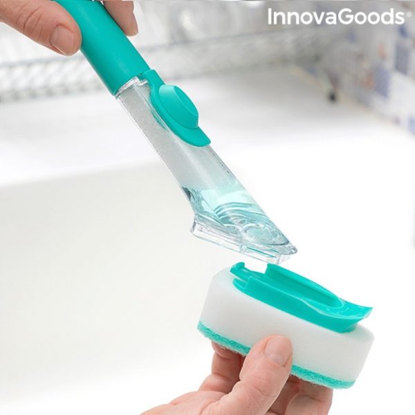 Escova-Esfregão com Punho e Dispensador de Detergente Cleasy (2)