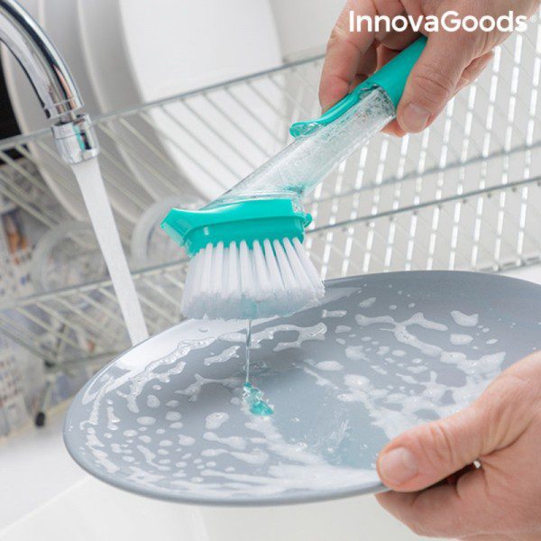 Escova-Esfregão com Punho e Dispensador de Detergente Cleasy (4)