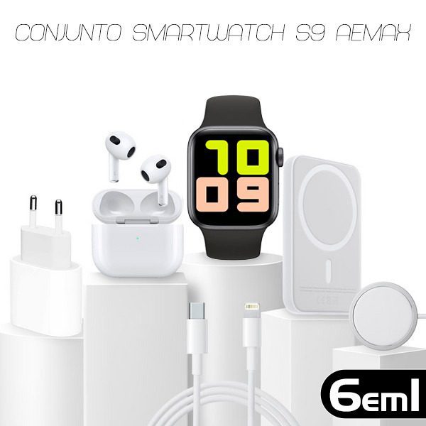 Conjunto Smartwatch S9 AEMAX 6EM1