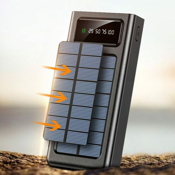 Powerbank Solar 10000mAh c/4 Cabos Embutidos