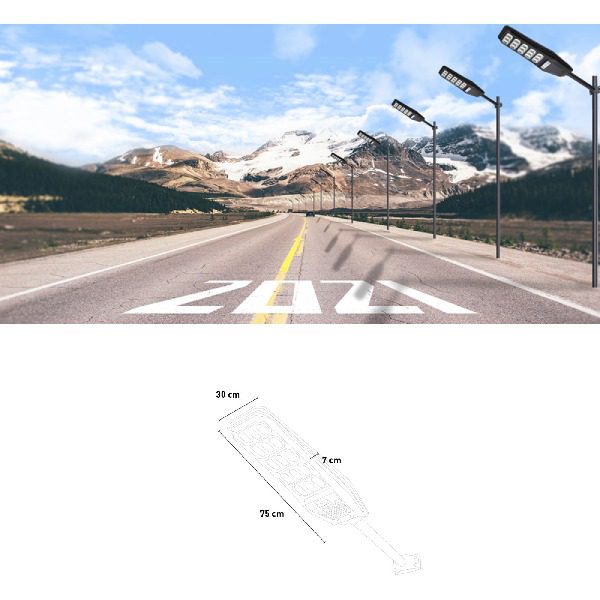Lâmpada Solar de Rua 500W com Sensor de Movimento e Comando (2)
