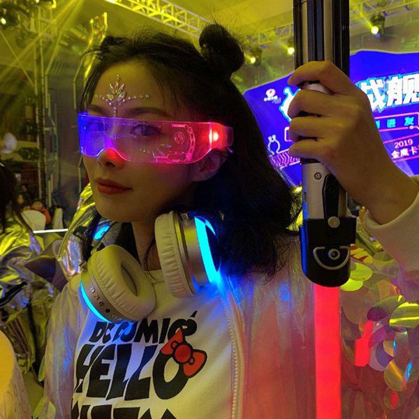 Óculos Luminosos LED CyberPunk para Festa (3)