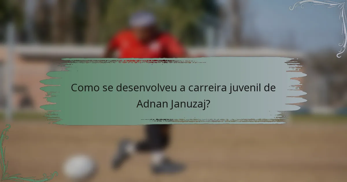 Como se desenvolveu a carreira juvenil de Adnan Januzaj?